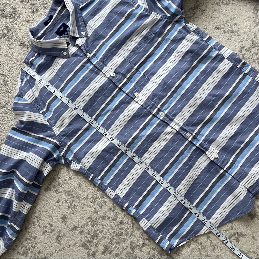 LAST CALL SALE! J Crew Men’s Large Blue White Stripe Button Down Collard Shirt - Picture 6 of 8